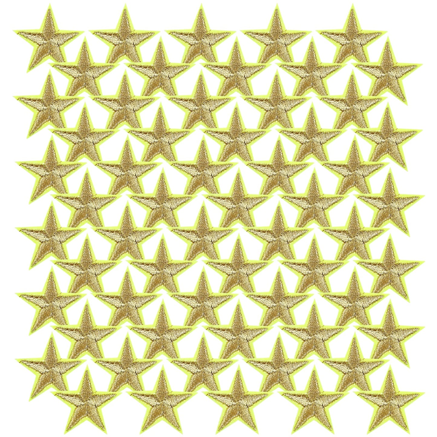 Lusofie 60Pcs Star Iron On Patches Golden Sew on Star Patches Embroidered Patches Iron On Patches for Hats Clothes Jackets Pants and Backpacks Decoration Repair