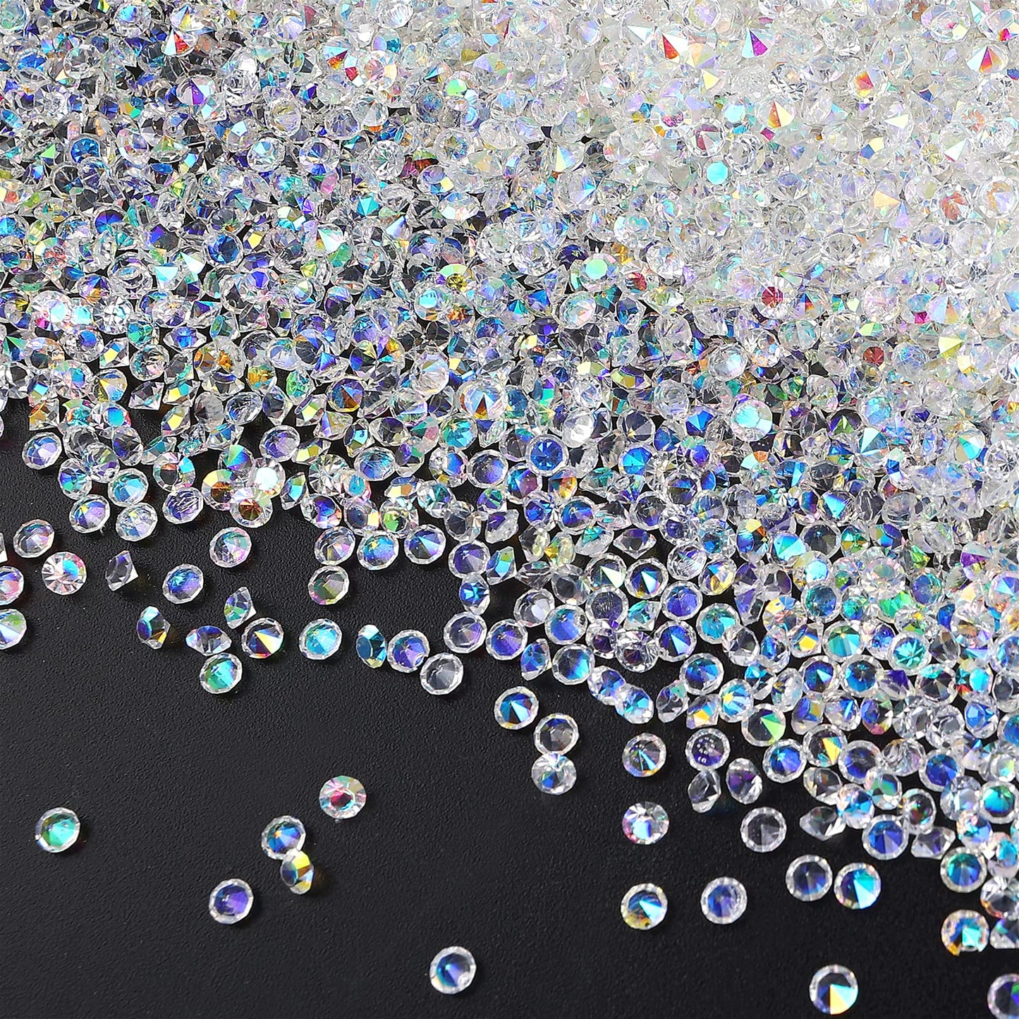 Lusofie 14400Pcs Acrylic Clear Diamond 3MM Rhinestones Vase Fillers Small Diamond Confetti Crystal Ab Rhinestones for Table Centerpiece Wedding Party Birthday Decorations