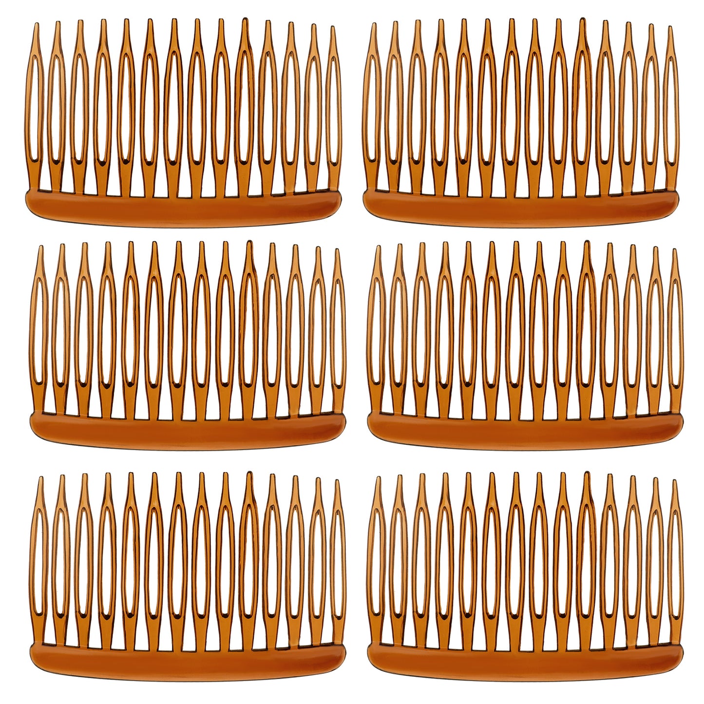 6Pcs French Twist Combs Plastic French Combs for Hair Hair Clip Combs Decorative Girls Women 14-Tooth Hair Combs for Women French Retro Style Accessories(Dark Coffee)