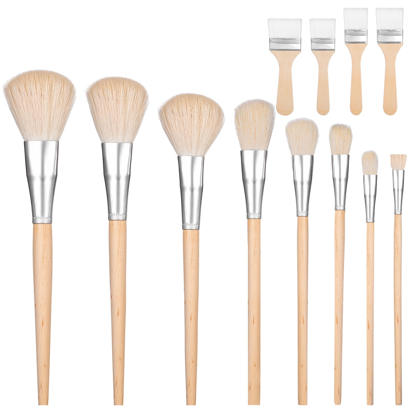 Lusofie Glaze Brushes for Pottery, 12Pcs Pottery Glaze Brushes Multipurpose Ceramic Brush Set for Acrylic Painting, Blending Mop Brush for Oil Pottery Art Painting