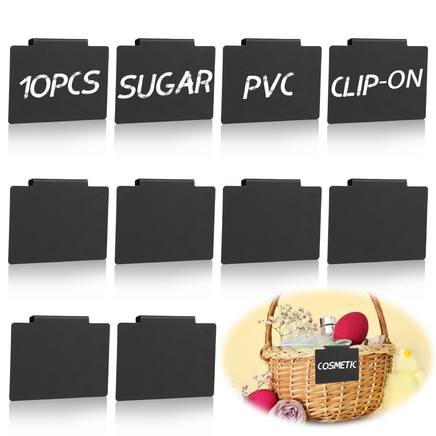 10pcs Basket Label Clips,Basket Labels Clip On for Storage Bins,Reusable Labels for Food Containers,Plastic Label Clip,Removable Storage Bin Labels for Storage Bin Basket Box Hanging Bin Clip Label