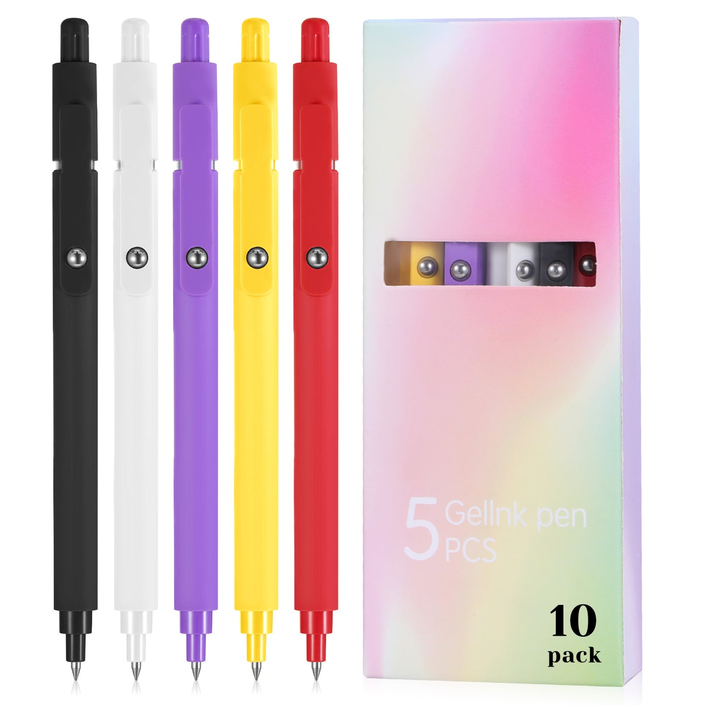 Tucnoeu Gel Pens,10 Pcs Pens Fine Point Smooth Writing Aesthetic Pen,Quick Dry 0.5mm Cute Pastel Pretty Pen, for School Office Supplies Gifts for Women(10 Colors)
