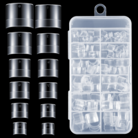 480PCS Clear Soft Gel Toe Nail Tips with Storage Box, French Pre-Formed Press on Toenails, Short Square Transparent Fake Toe Nails for Salon, Home Foot Pedicure Manicure and DIY