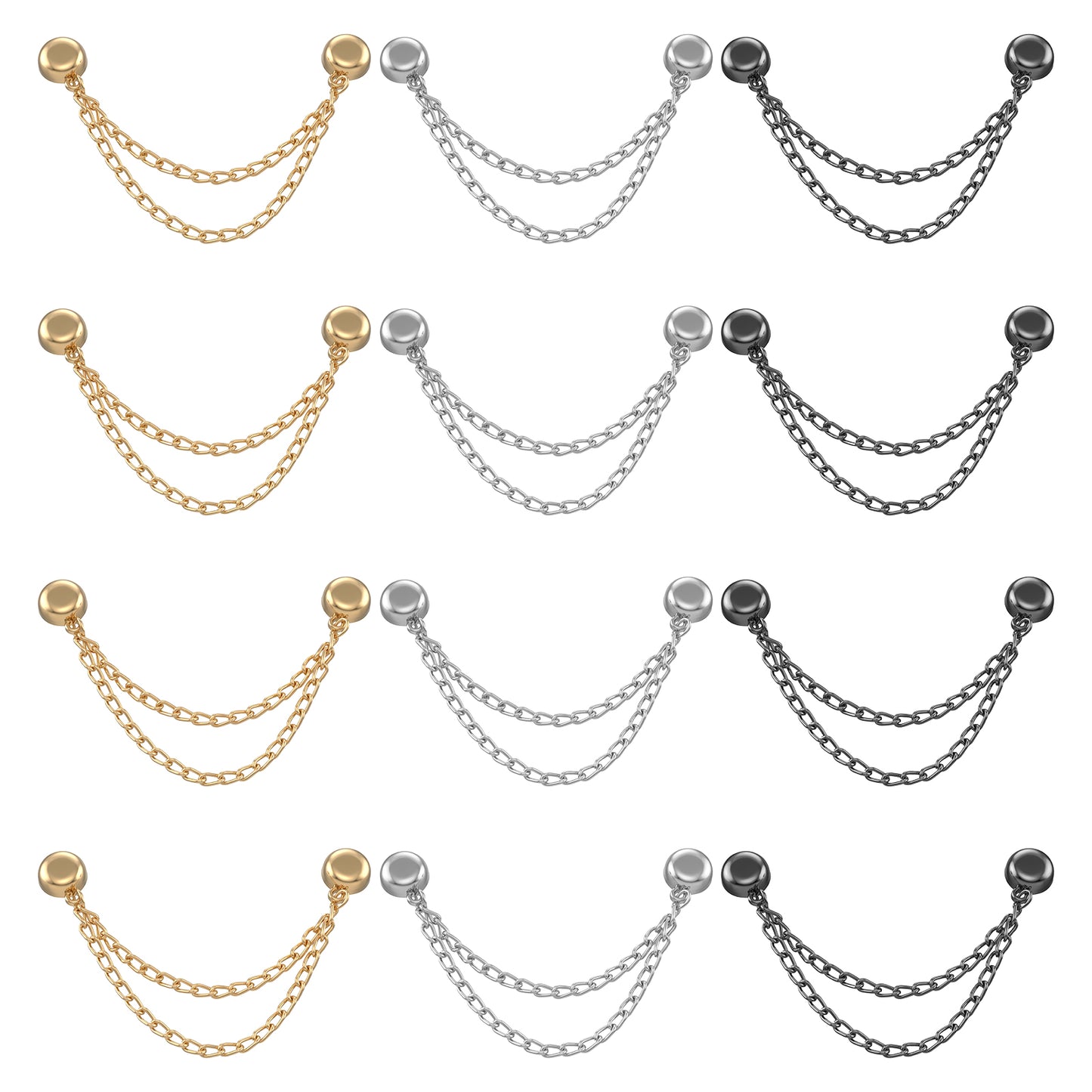 12 Pcs Metal Magnetic Clothing Pins with Chain, Strong Magnet Clips