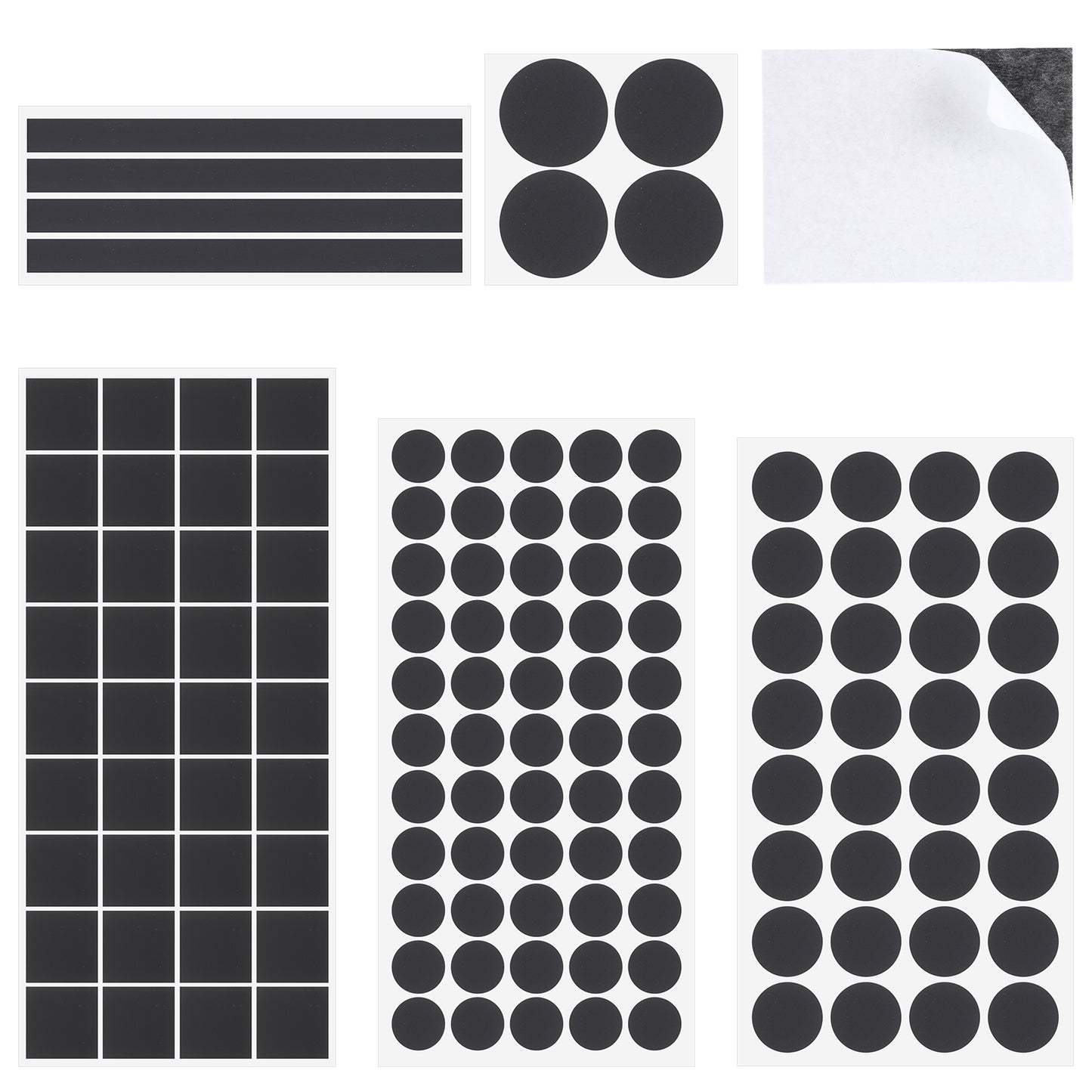 Telooco 132Pcs Non Slip Self-Adhesive Silicone Furniture Pads Cuttable Anti-Sliding Anti-Scratch Rubber Floor Protectors Sticky Chair Feet Pads for Any Furniture and Appliances (Matte)