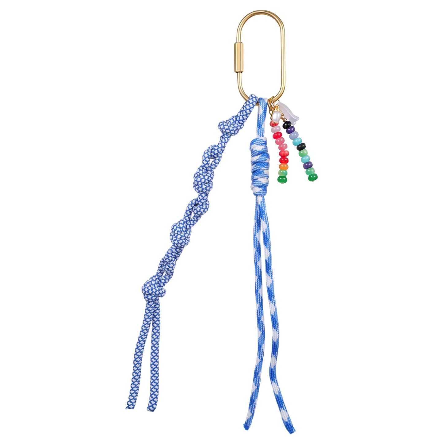 Tucnoeu Beads paracord keychain - Blue Rope Fish Bag Charm for Keys, Backpacks, Purses & Bags Durable Decorative Charms