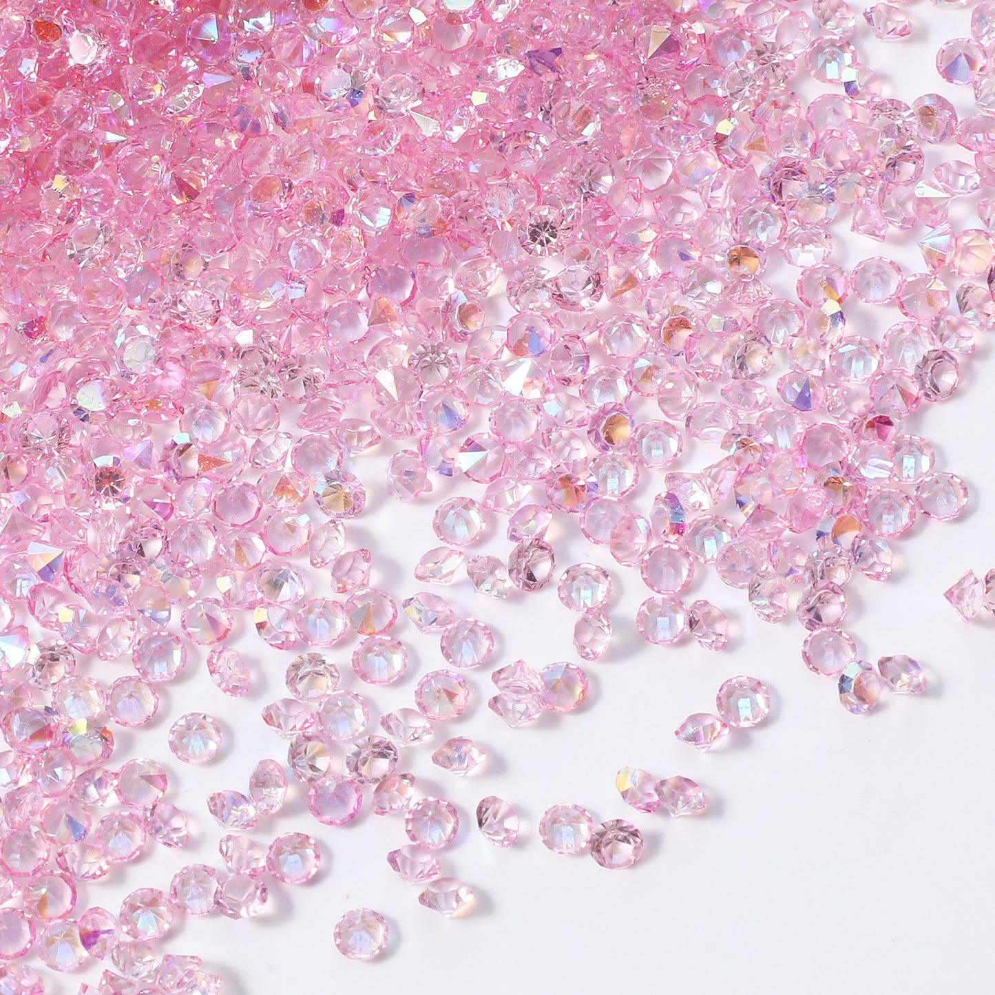 Lusofie 14400Pcs Diamond Confetti, 3MM Pink Acrylic Diamond Confetti Crystals, Table Scatters Vase Fillers Beads Glass Gems For Wedding Baby Shower Birthday Home Party Decorations(Light Pink Ab)