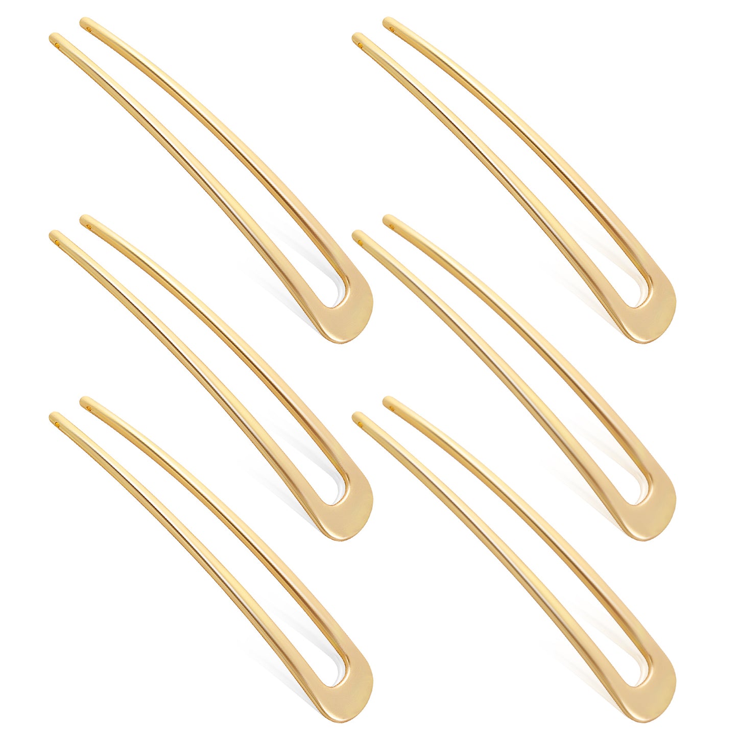 Lusofie 6Pcs Metal U Shaped Hair Pins Hair Sticks French Hair Pin Hair Fork Retro 2 Prong Updo Chignon Pins for Women Girls Hairstyle Accessories(Gold)