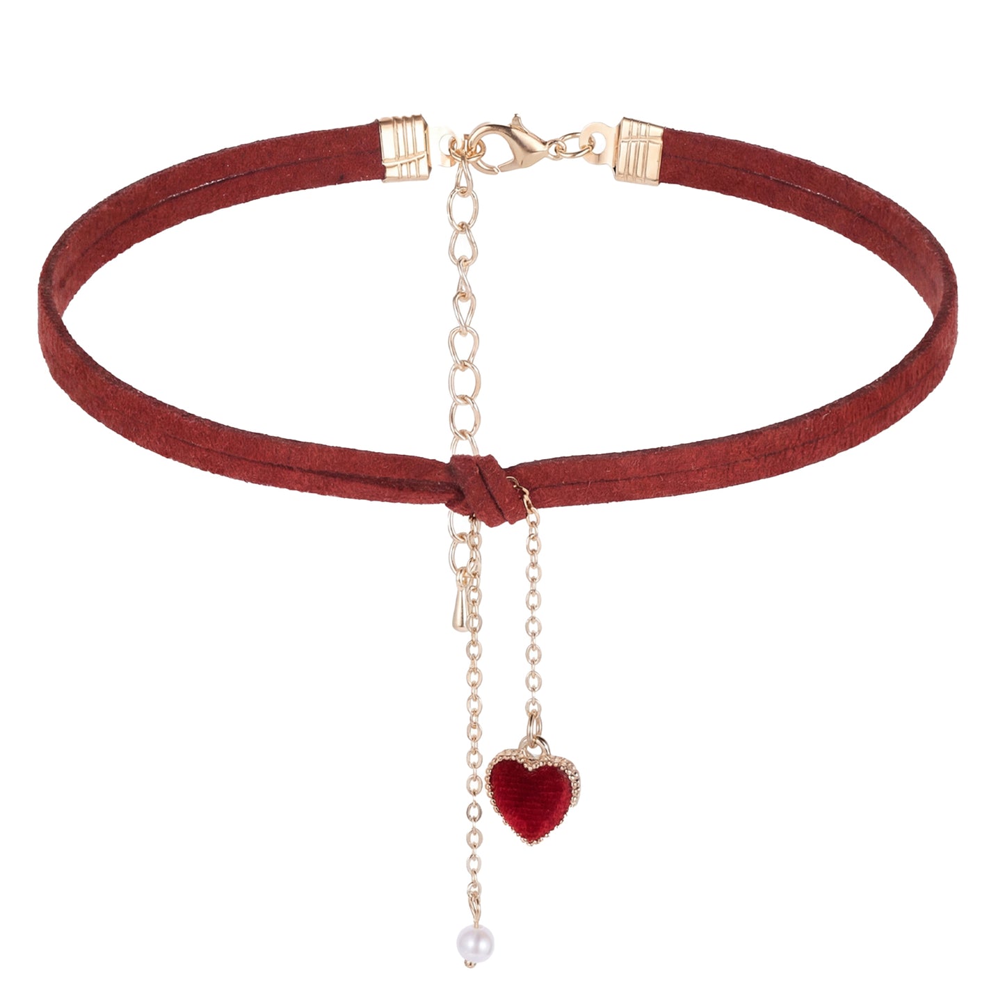 Josojoou Red Heart Choker for Women, Heart Choker Necklace, Valentines Day Gifts for Her, Trendy Fashion Jewelry for Girlfriend, Wife, Anniversary, Christmas