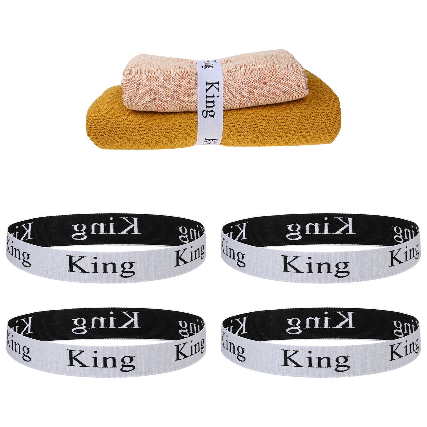 Tucnoeu 4pcs Bed Sheet Organizer Bands,Queen Sheet Organizers Storage Bands,Elastic Bedding Sheet Keeper Straps for Bed Sheet Sets and Closet Organization(king)