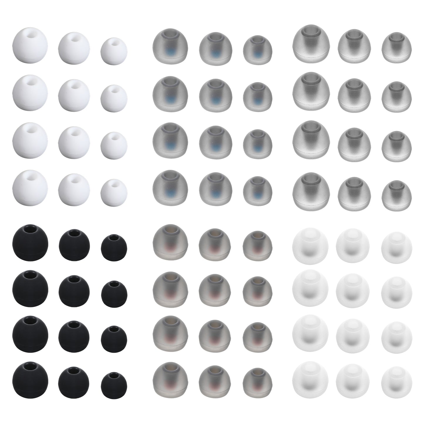 72Pcs Earbud Replacement Tips Soft Silicone Earbuds Tips 3 Sizes S/M/L Headphone Earbud Covers Fit Most in-Ear Earbuds(6 Colors)