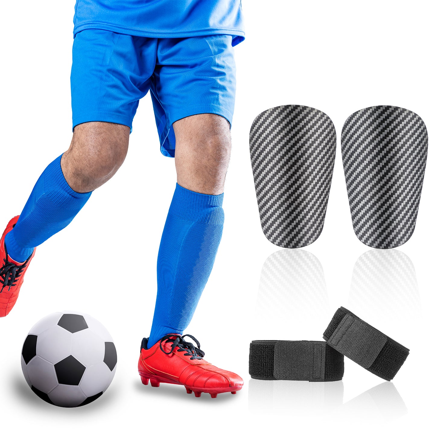 Mini Soccer Shin Guards 1 Pair Small Football Shin Guards with 2Pcs Strap Shin Guards Soccer for Youth Men Women Calf Protective Gear Shin