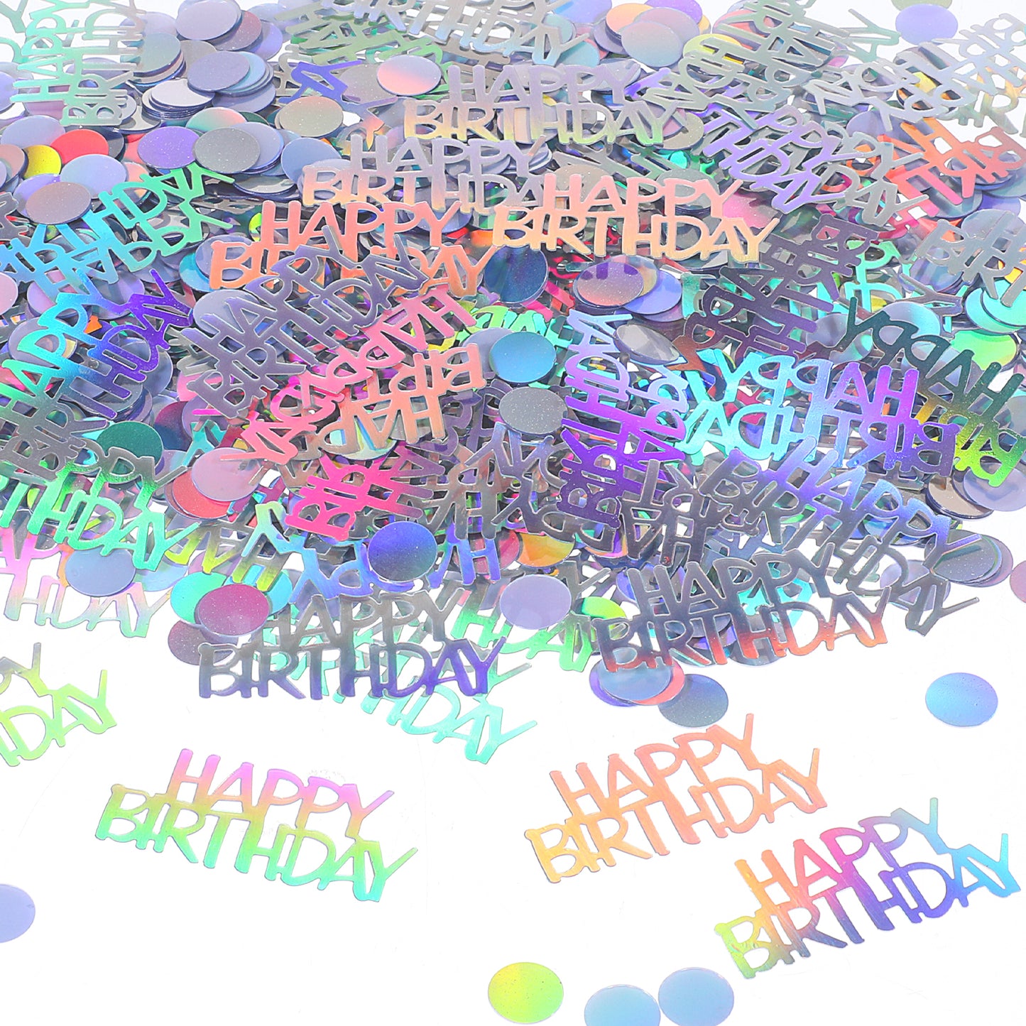 700 Pcs Iridescent Birthday Confetti with Polka Dot, Glitter Paper Table Decorations for Birthday Party, Festive Table Scatter for Celebrations