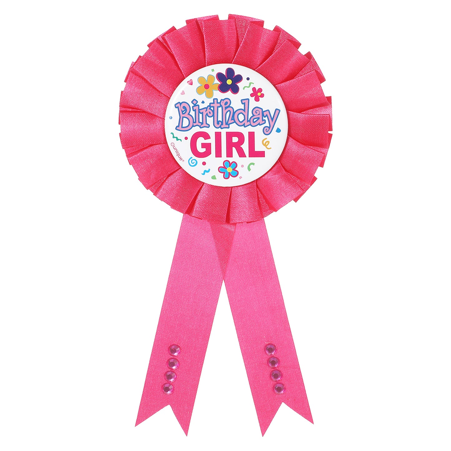 Birthday Girl Pin Pink Happy Birthday Button Pins For Girls Women Satin Ribbon Metal Birthdays Badge Pin For Party Decorations