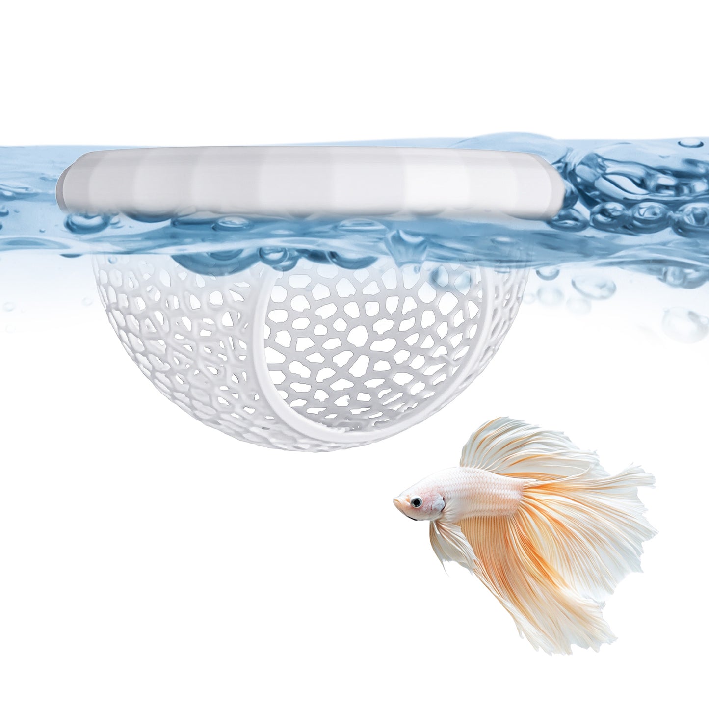 Neyauo Floating Betta Hammock, Betta Hideout, All-in-One Aquarium Feeder, Hammock and Safe Resting Spot, Bettas Fish Tank Accessories(White)