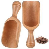 Wooden Scoops for Canisters: 2PCS Acacia Wooden Scoops for Jars, Wood Coffee Scoop, Wood Measuring Spoons for Kitchen and Laundry