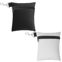 DIVINA VITAE Golf Tee Pouch, Pack of 2 Golf Accessory Bags with Zipper and Clip, Nylon Material, 5.5x6.7 Inches, Black and Grey