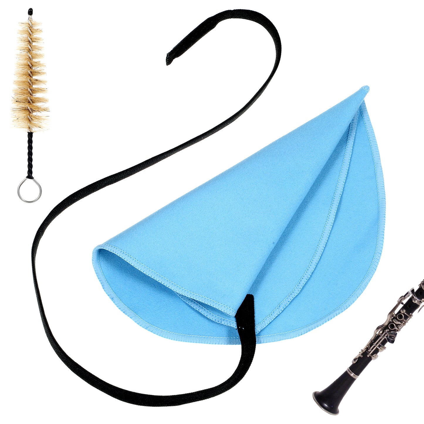 Clarinet Cleaning Kit, Saxophone Cleaning Kit, Clarinet Cleaning Cloth & Swab Suitable Clarinets, Clean Cloth and Mouthpiece Brush Can Effectively Clean Dirt