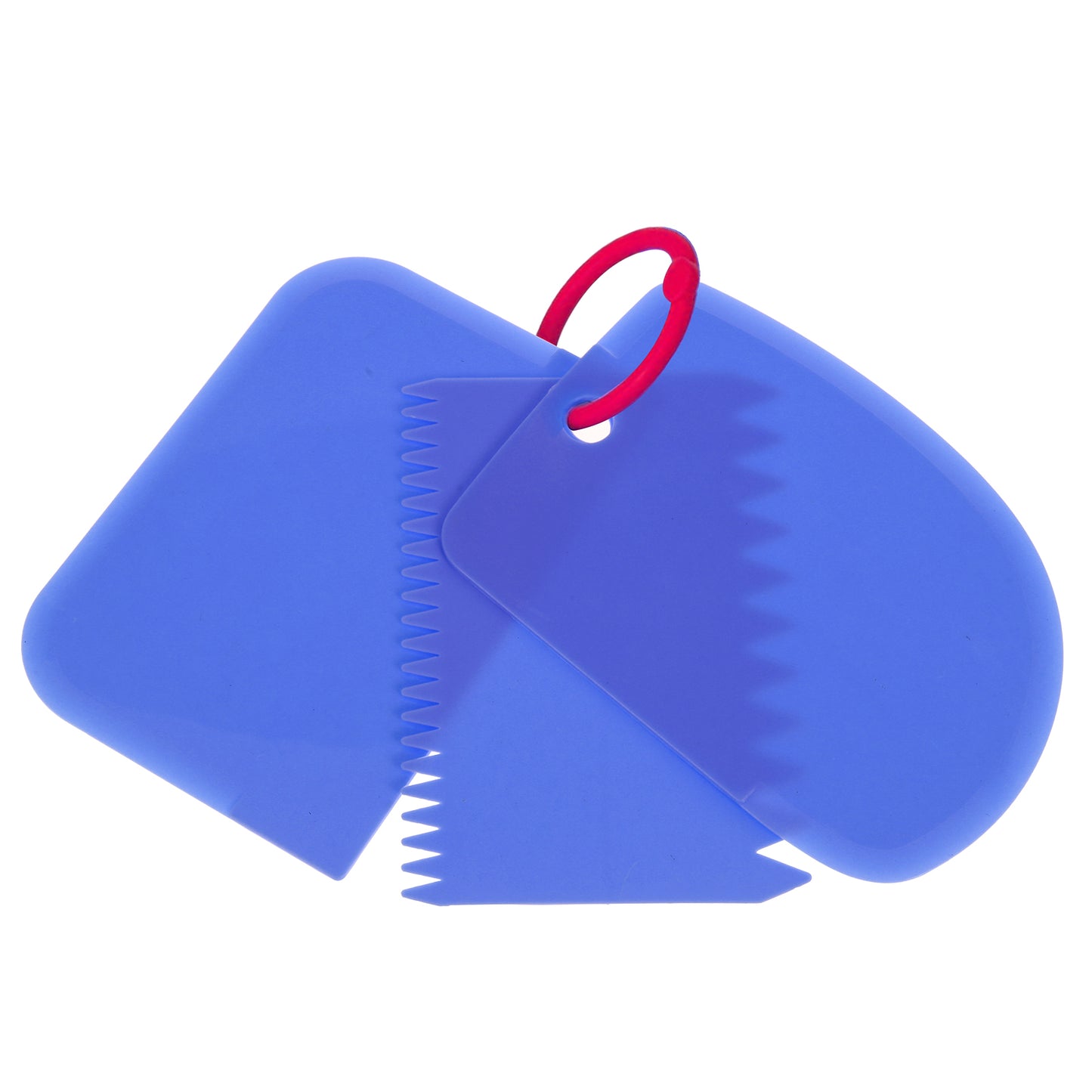 6 pcs Flexible Glue Spreader Set Reusable Spackle Tool Plastic Scraper Tool Notched Trowel Scrapers for Bread Dough Fillers Putty Caulk Spackling Paste(Blue)