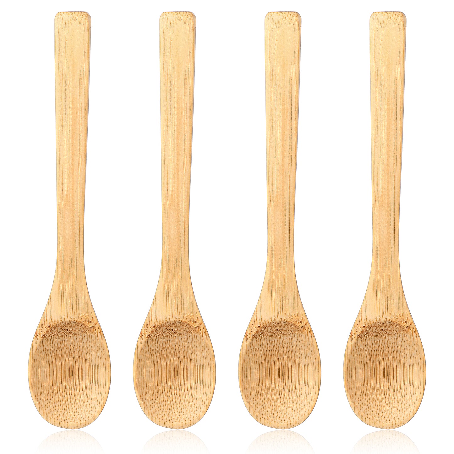 6 Pcs Wooden Spoons for Eating 6.3 Inch Bamboo Small Wooden Spoons Little Tea Spoon for Daily Use Honey Kitchen Supplies