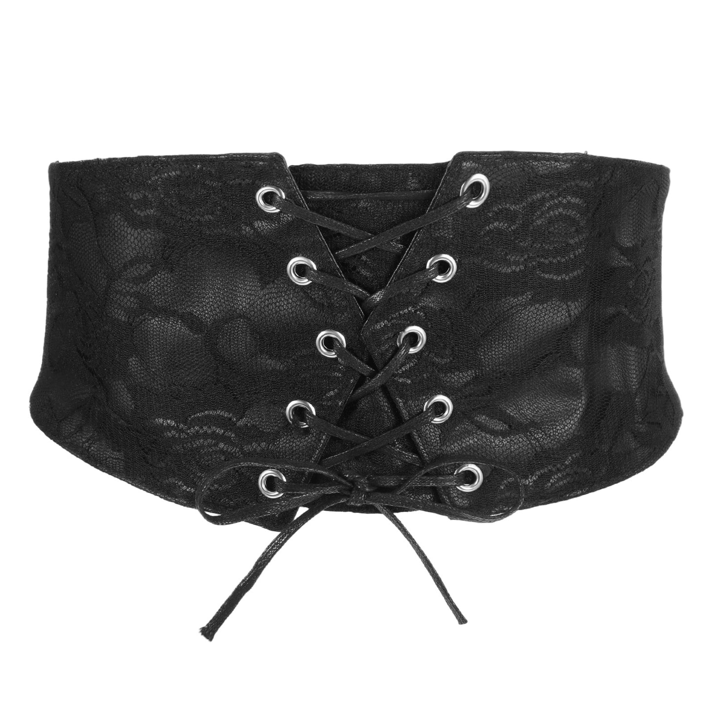 Lusofie corset waist belt Women's Elastic black corset belt Waspie Cinch Belt with Press Button Closure