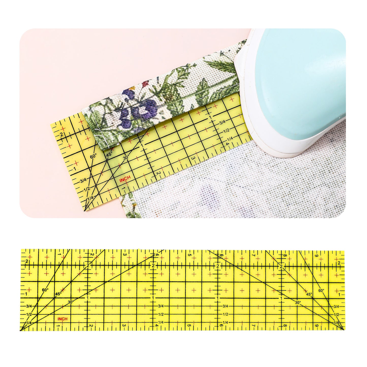 Hot Hem Ruler, 10x2.5inch Rectangular Hot Ironing Ruler, Hots Rulers For Sewing, Non-Slip, Sewing Tools for Electric Iron Home Work Quilting, Patchwork, DIY Craft Supplies
