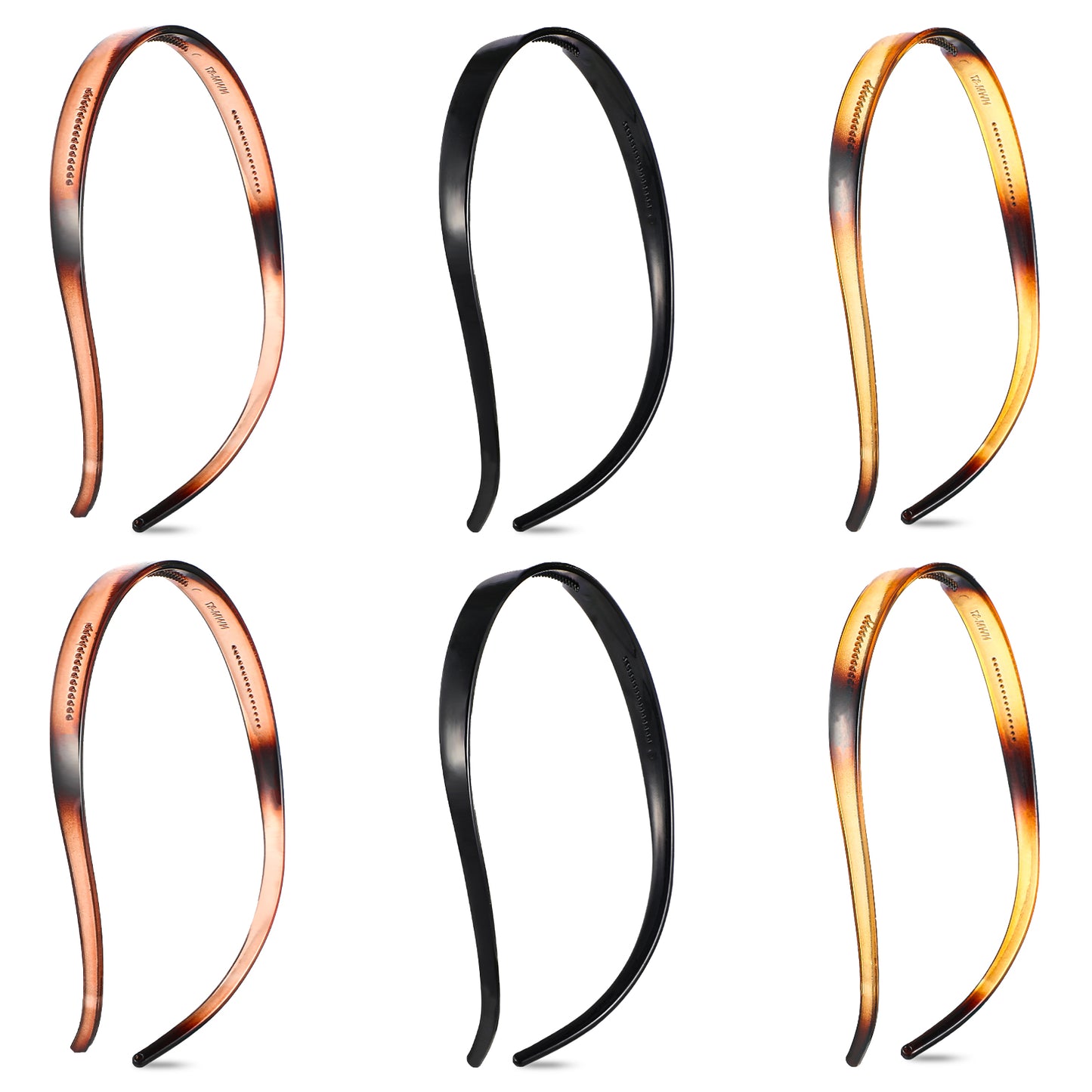 6Pcs Plastic Headbands for Women Flex No Pressure Headbands Designed for Eyewear Comfortable Sunglasses Headband with Teeth