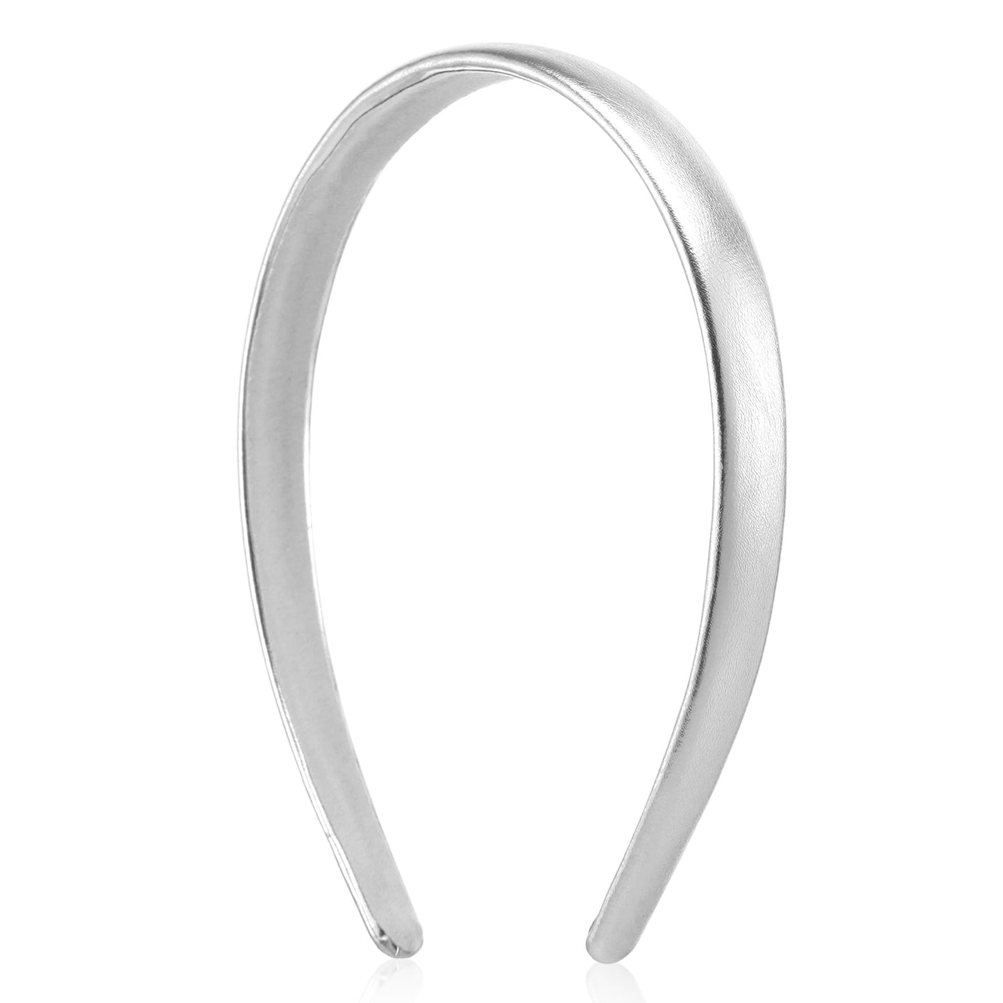 Silver Headband for Women and Girls Fashion Satin Hard Headband Cute Hair Band Silver Headpiece Holiday DIY Hair Accessories Solid Colors