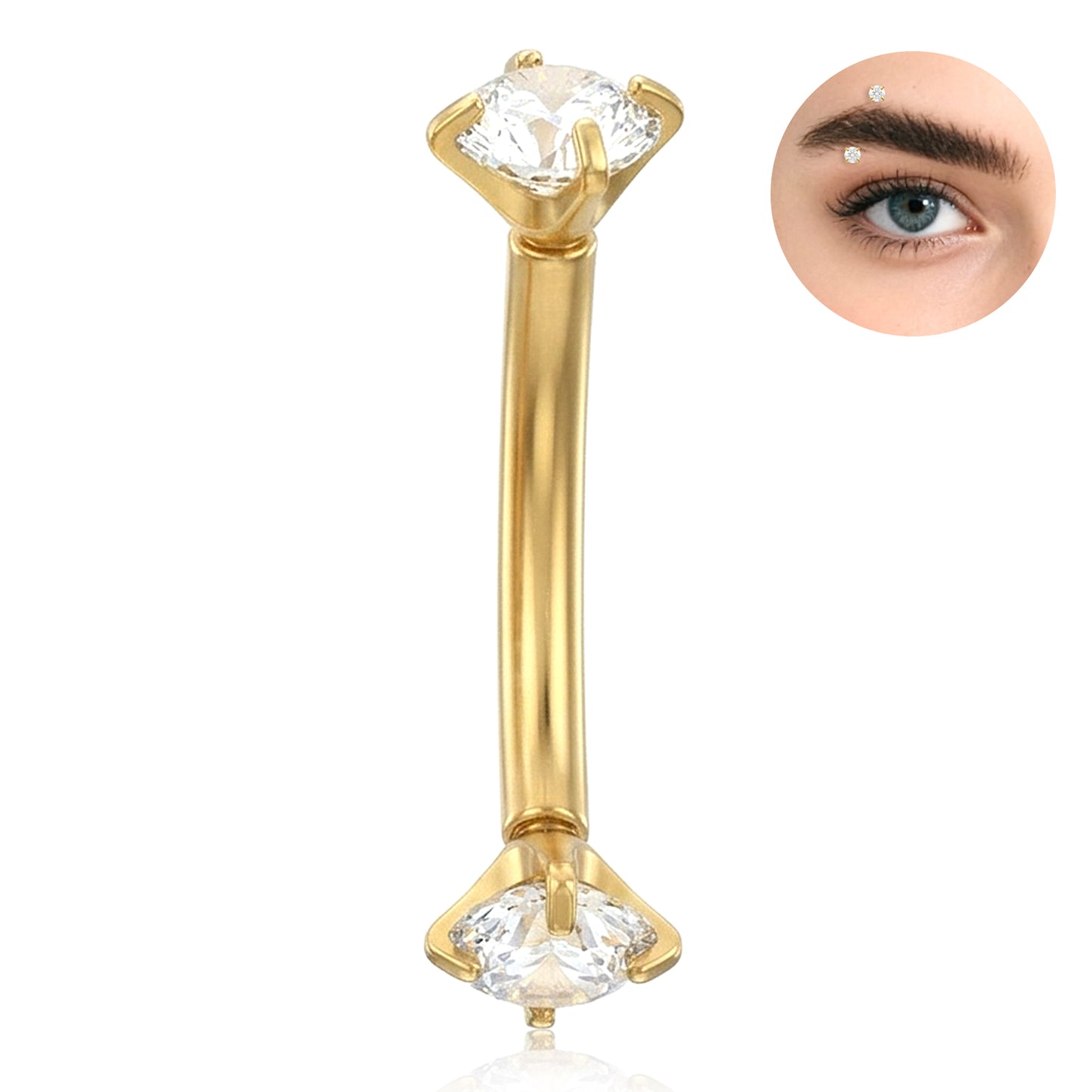 Tucnoeu 16G Rook Piercing Jewelry, Internally Thread Rook Earring for Women, Stainless Steel Eyebrow Piercing Jewelry Curved Barbell Vertical Labret Jewelrys