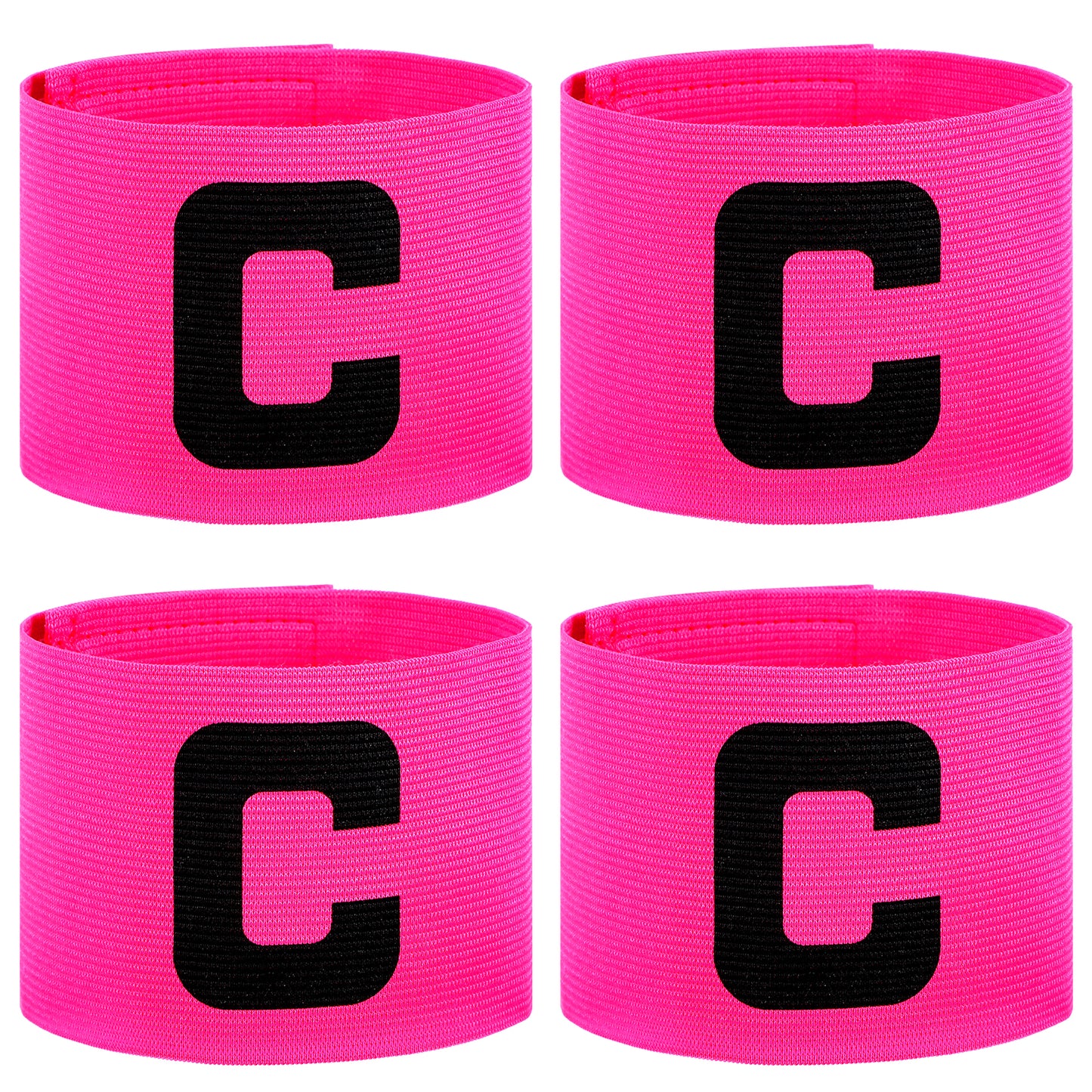 Josojoou 5Pcs Soccer Captain Armband Elastic Nylon Protective Arm Badge Adjustable Captain Arm Bands for Adult Youth Soccer Volleyball Team(Rose Red)