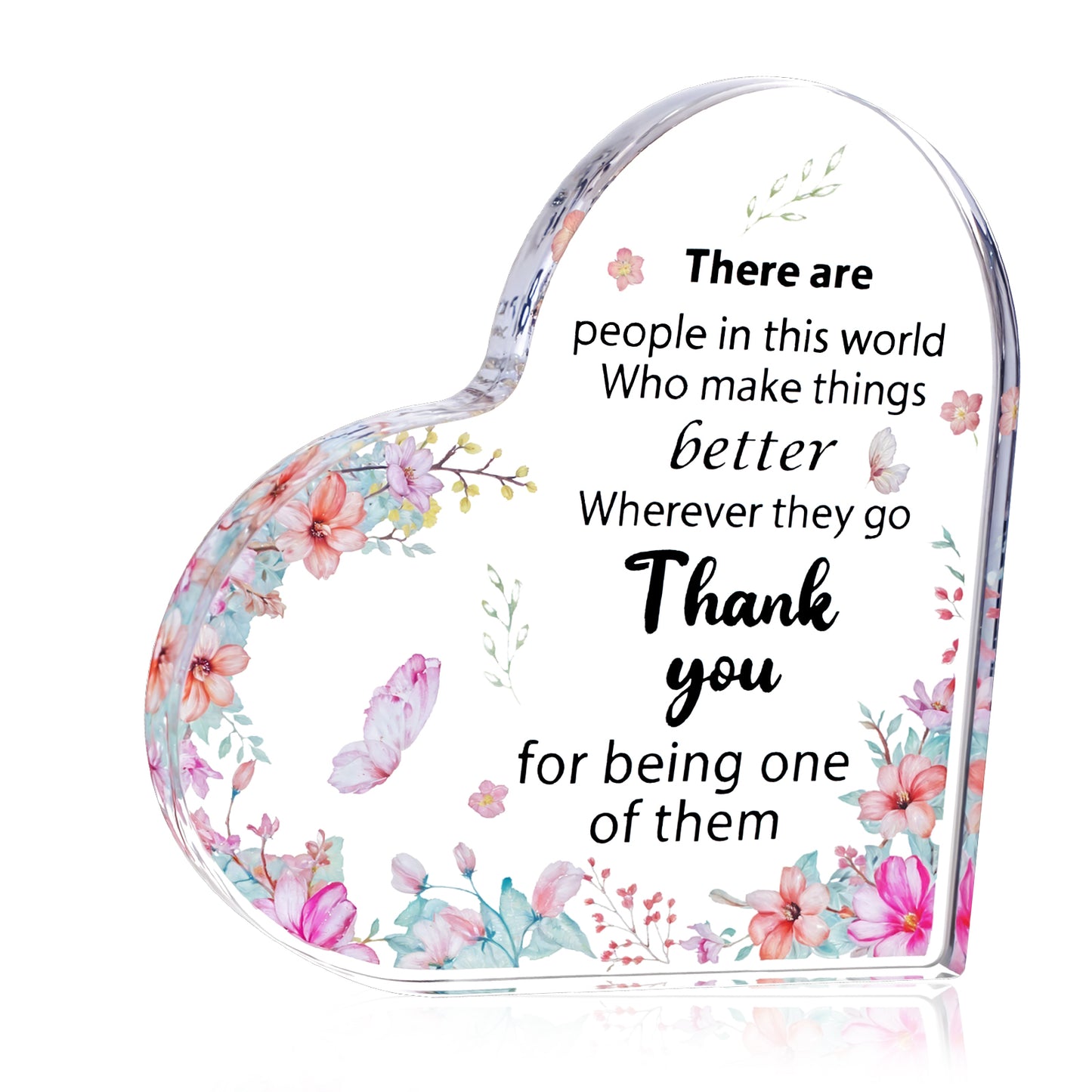 Thank You Gifts for Women Inspirational Acrylic Plaque Heart Sympathy Gift for Female Coworkers, Teachers, Nurses, Colleagues, Friends Retirement, and Graduation Gifts