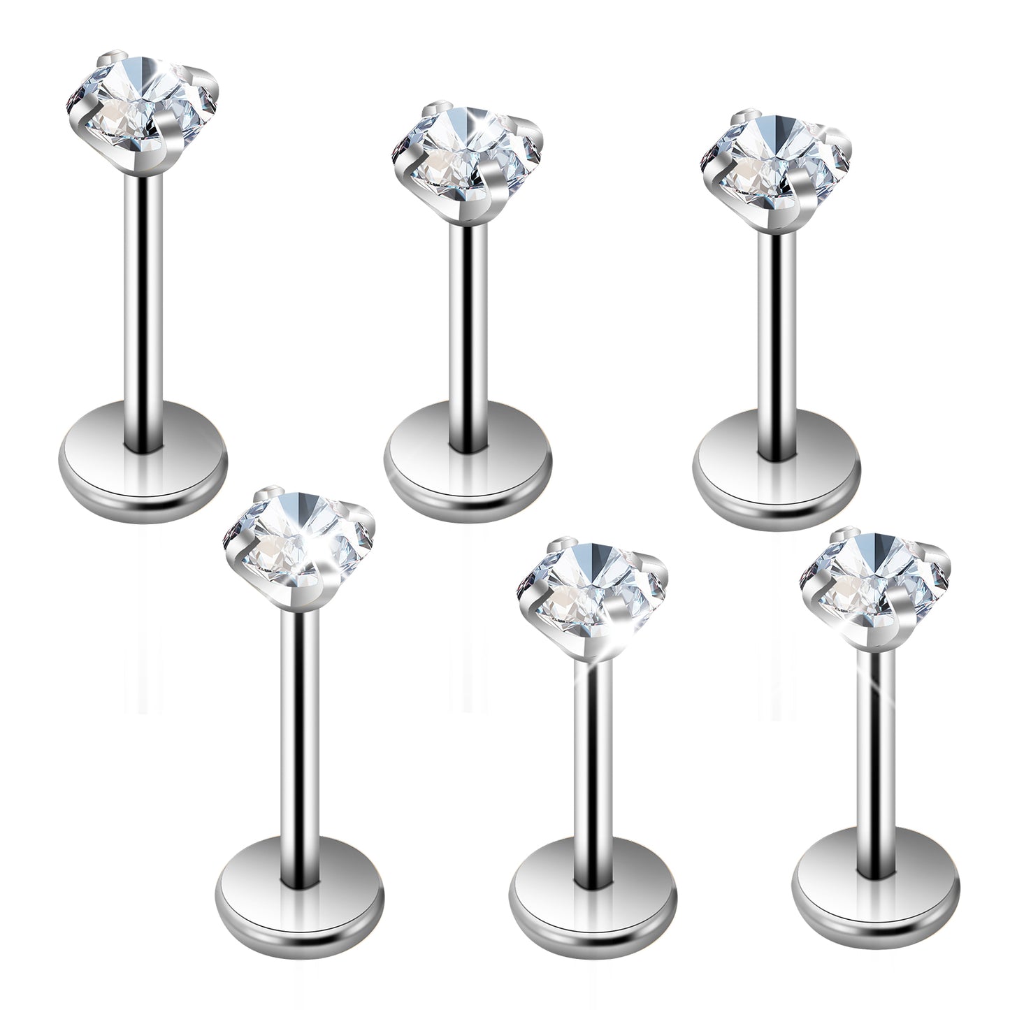 DIVINA VITAE 20G 3mm insert lip studs (Steel)