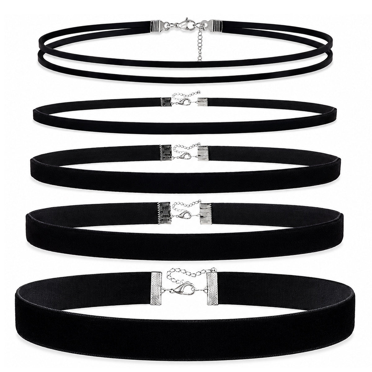 Yykazqe 5pcs Black Choker Necklaces Set Velvet Choker for Women