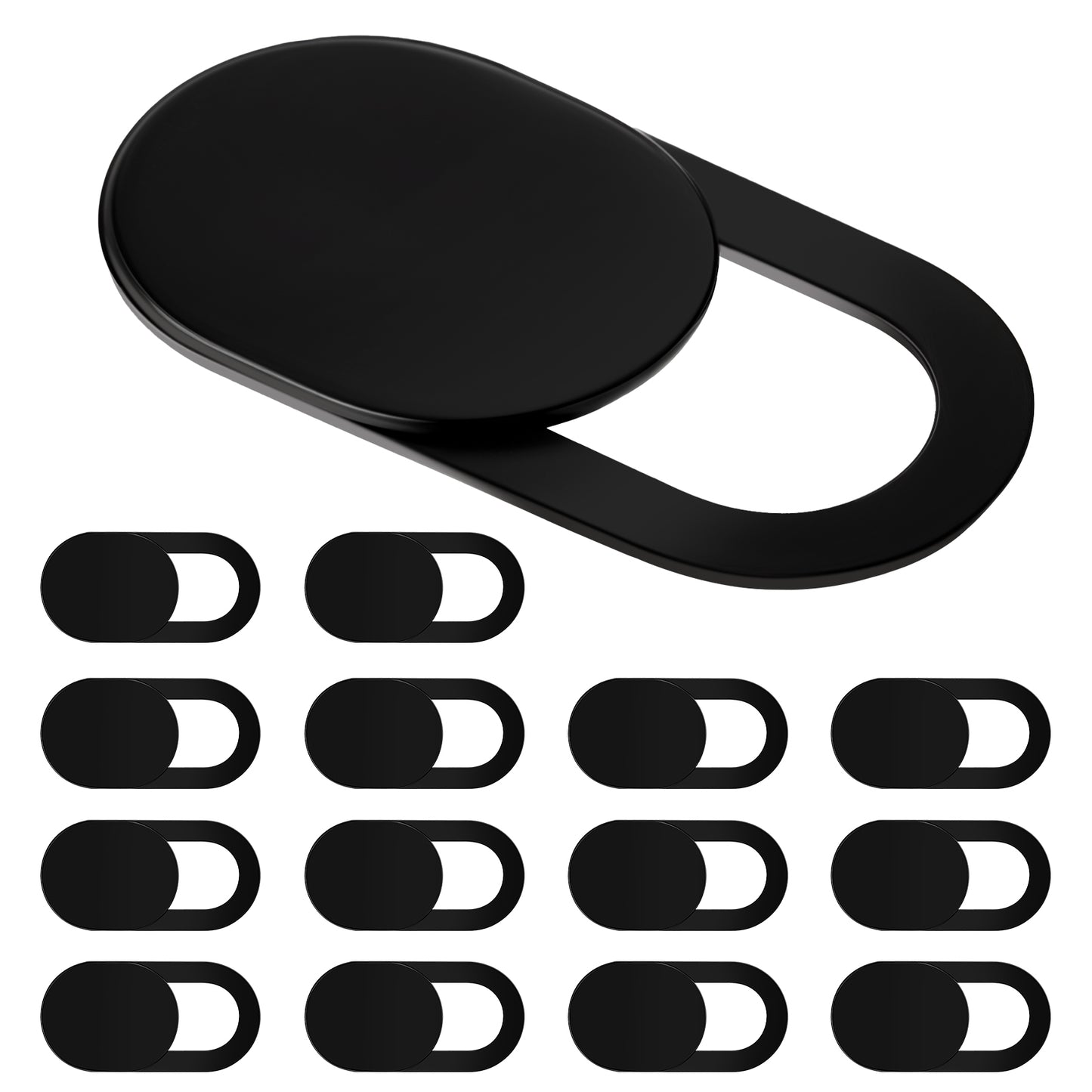 HaiFafafaing 15pcs Laptop Camera Cover Slider Small Slide Webcam Cover Self Adhesive Phone Camera Cover Fits Desktop Pc Tablet and Moble Phone to Protect Your Device and Privacy(Black)