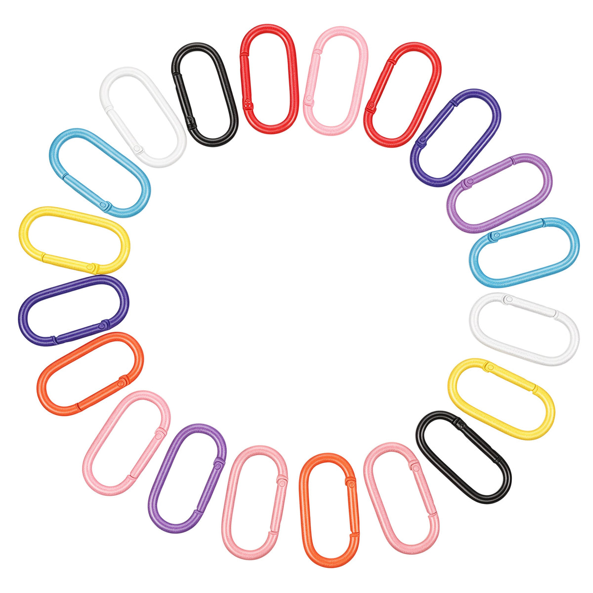 20PCS Oval Carabiner, Colorful Cute Carabiner Clip, Not for Climbing