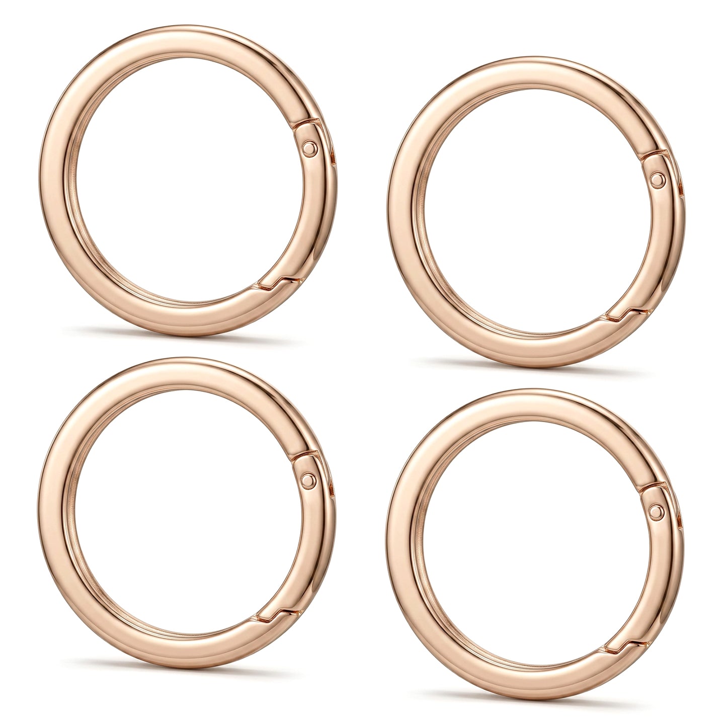4 Pcs 2 Inch Metal O Ring Large Round Carabiner Clips Flat Metal Spring O Rings Keychain Rings Opening Snap Trigger Clip for Purse Strap, Handbag, Key Chain Hooks Accessoriess(Gold)