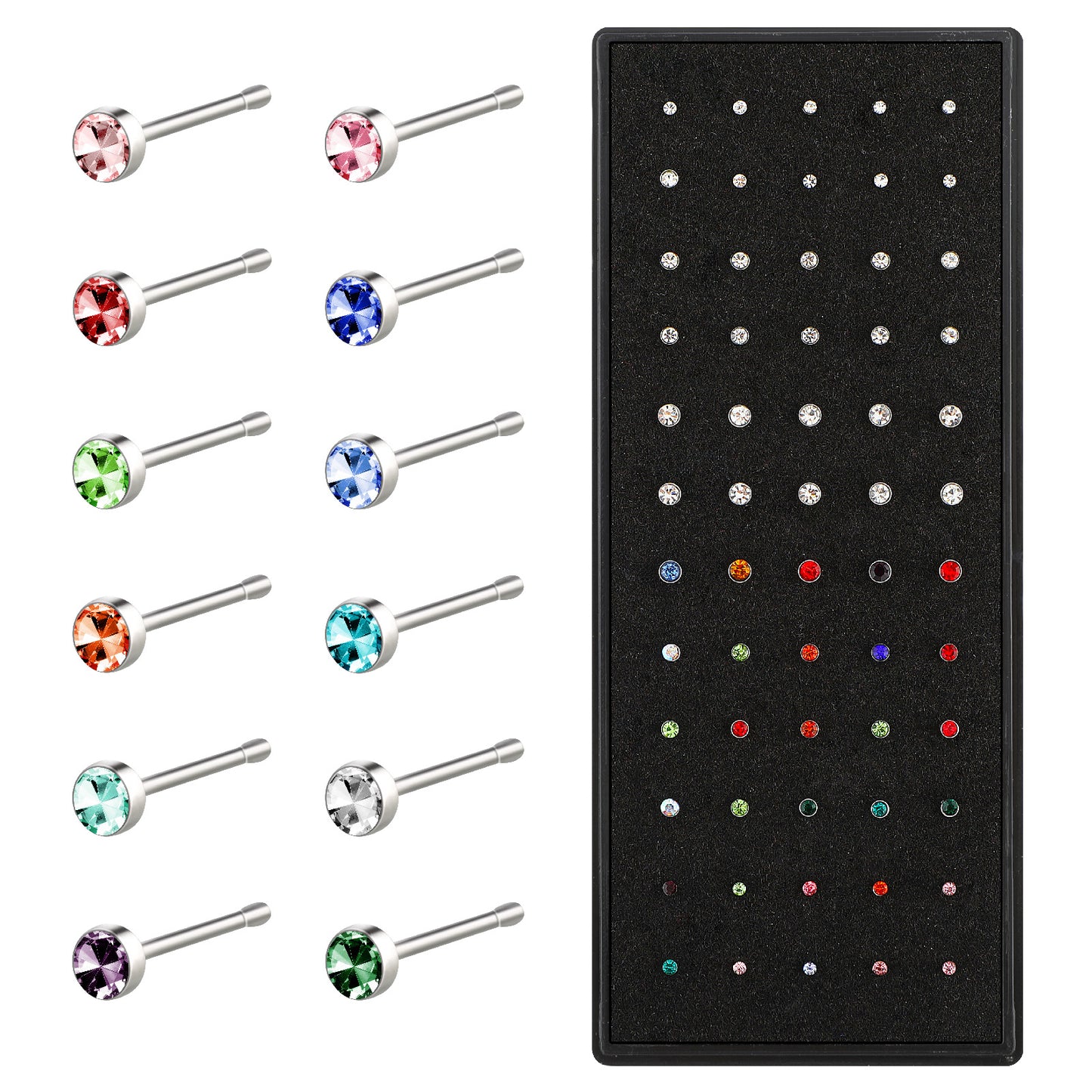 Nose Rings for Women, Surgical Stainless Steel Nose Studs Women Men 20g Small Nose Rings Bone Studs, Hypoallergenic Stainless Steel Nose Rings Body Jewelry Bulk Unique Tiny