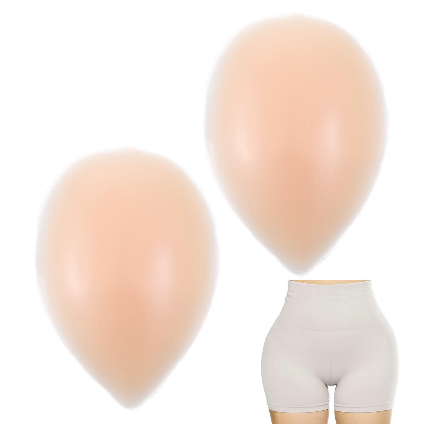 Lusofie Silicone Hip Dip Pads for Women - Self-Adhesive & Reusable Butt Lift Enhancer, Instant Round Butt Shaper, Seamless Under Clothing, Creates Hourglass Figure, 2 Pcs (Skin Color)