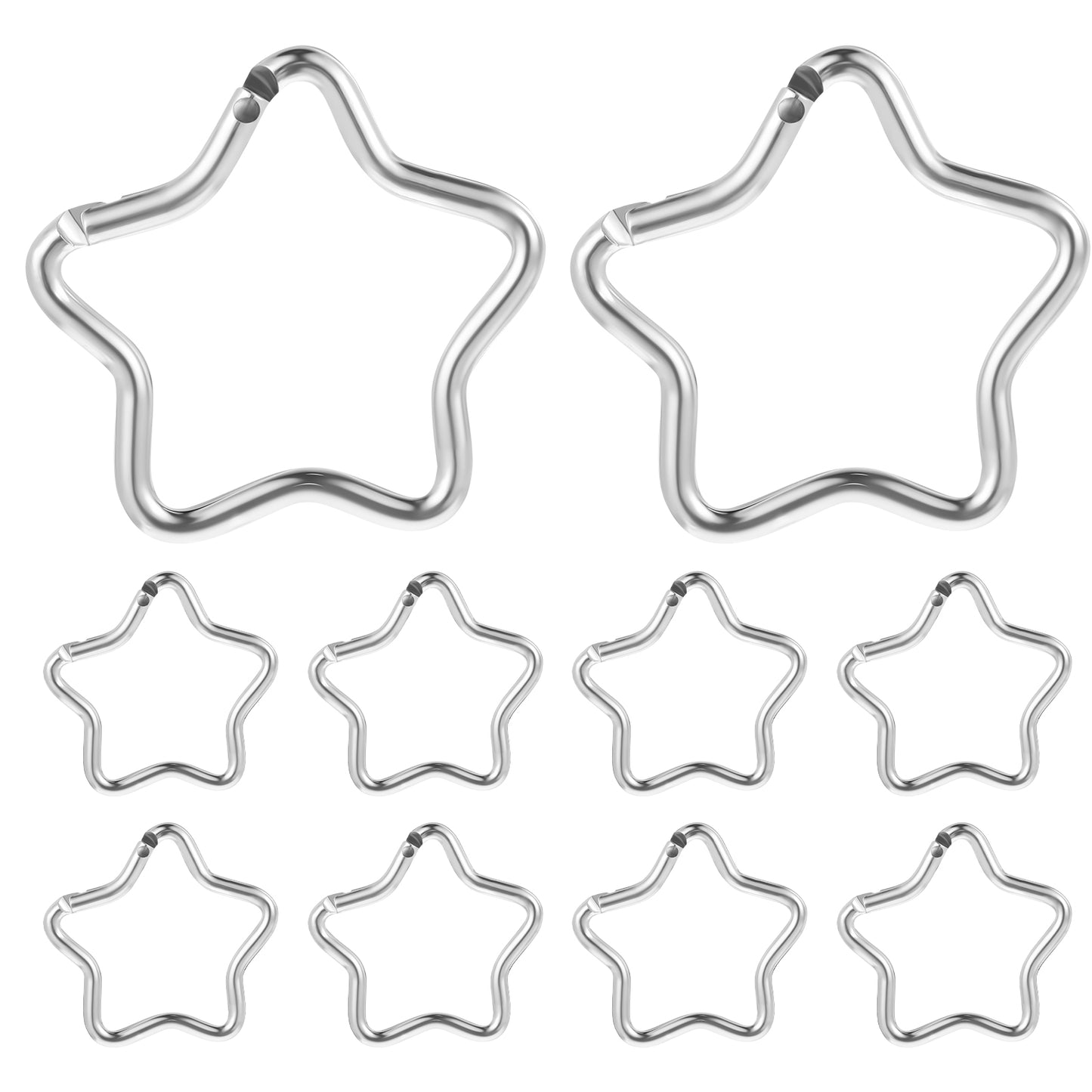 10Pcs Silver Star Carabiner Metal Carabiner Clip Star Shaped 1.57x1.57inch Star Shaped Climbing Buckle for Traveling Camping Fishing Hiking