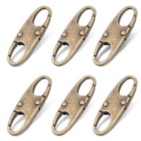 Zipper Clips Anti Theft Deterrent, 6PCS S Carabiner Small Zipper Pull Locks Mini Snap S Hooks for Backpacks Camping Fishing Traveling Outdoor Sports(Bronze)