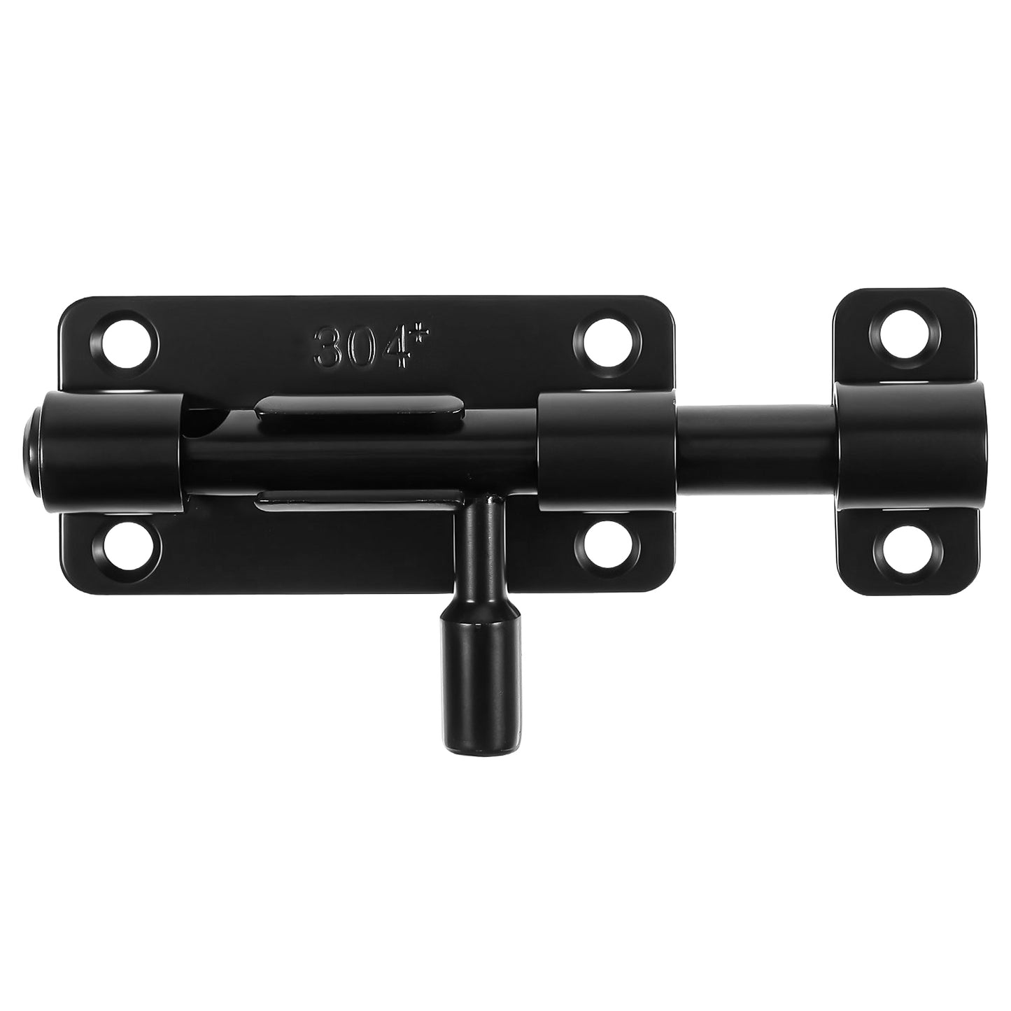 Stainless Steel Gate Latch, Barrel Bolt Latch Heavy Duty, Barrel Bolt Door Latches with Padlock Hole, Slide Bolts Latches (Black)