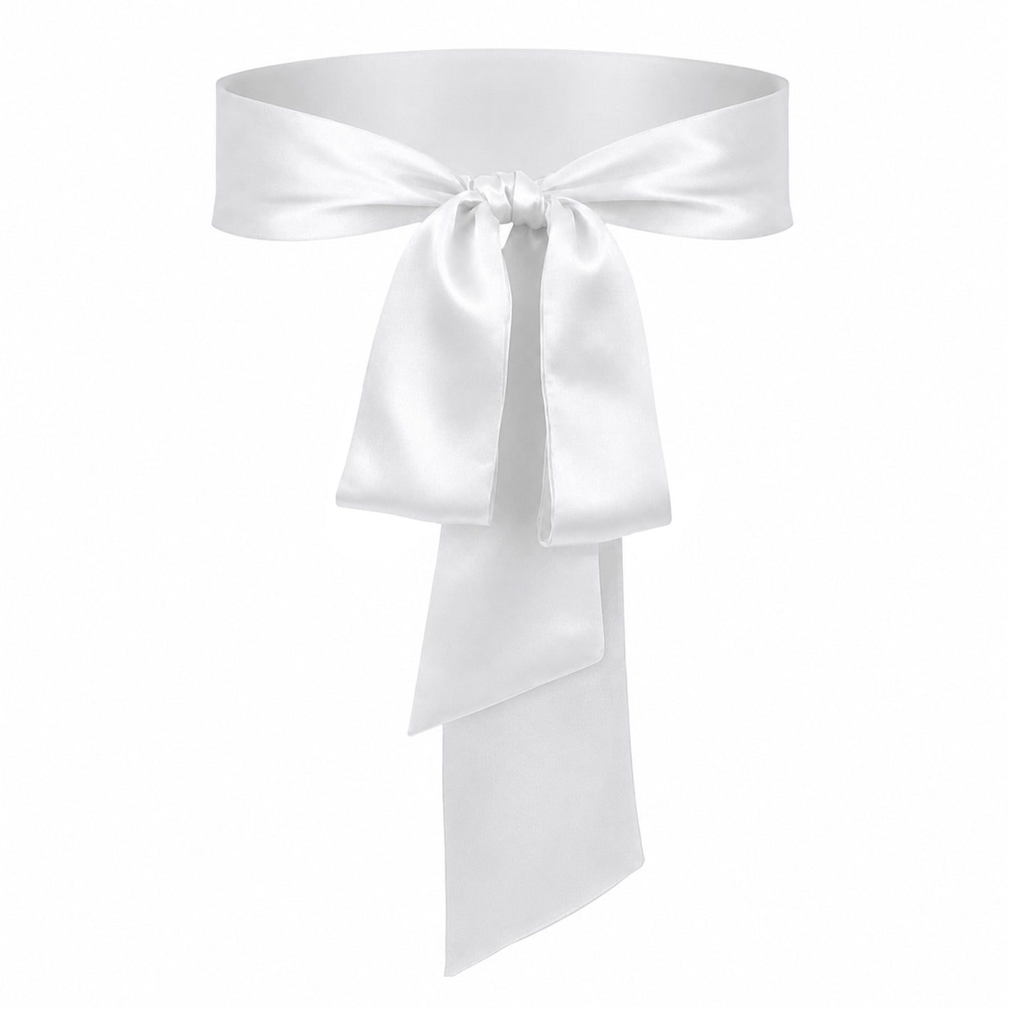 Gemoioio White Sash Belt, Long Wide Satin Belt, Dress Bridal Sash for Wedding Special Occasion(4 x 98.4inch)