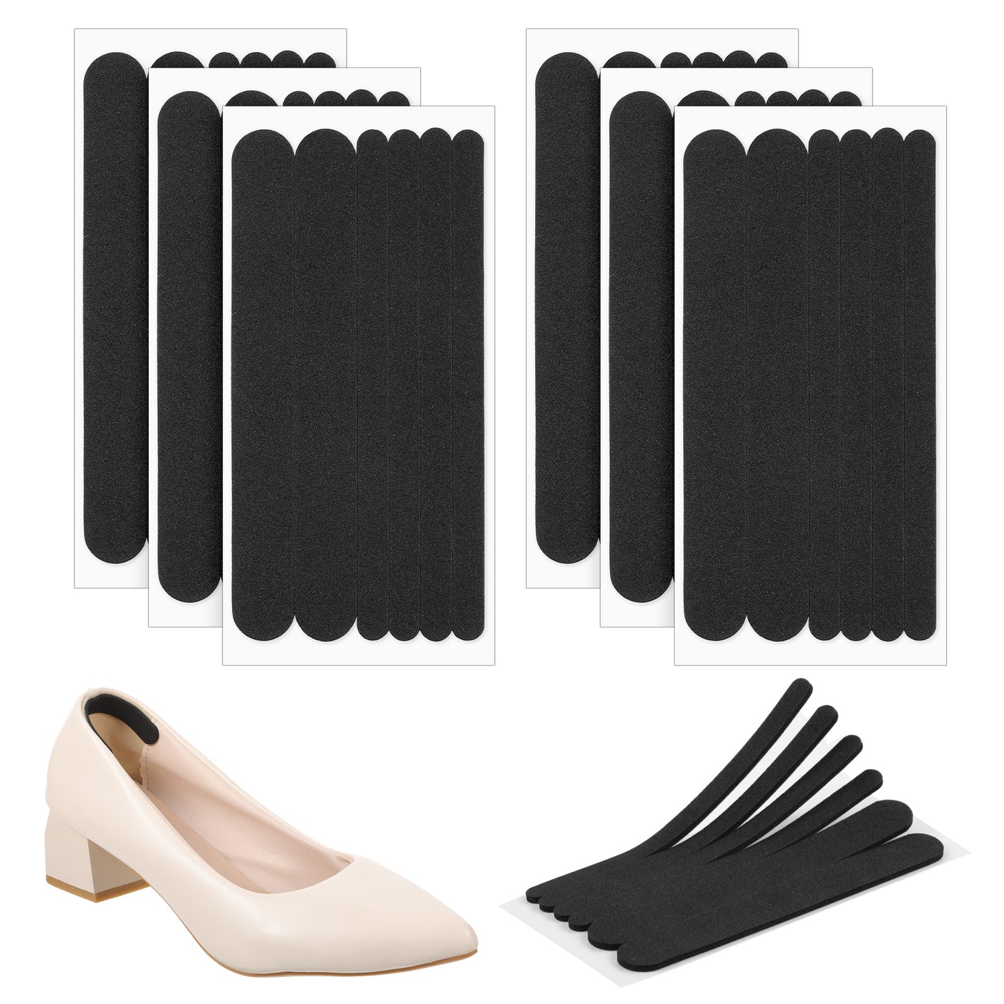 36Pcs Sling Back Anti Slip Heel Cushion Strap Invisible Shoe Strap Grip for Sandals Slingbacks High Heels (Black)