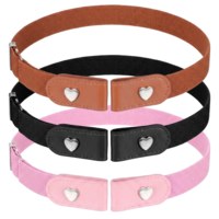 Josojoou 3Pcs No Buckle Stretch Belts for Toddler Elastic Girls Belt Adjustable Toddler Belt Buckle Free Belts for Girls Boys(3 Colors)