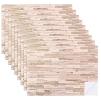 9 Pcs Self Adhesive Dollhouse Wallpaper And Flooring, Peel And Stick Mini DIY Dollhouse Accessories, 11.65 x 8.27 Inches, Natural Style