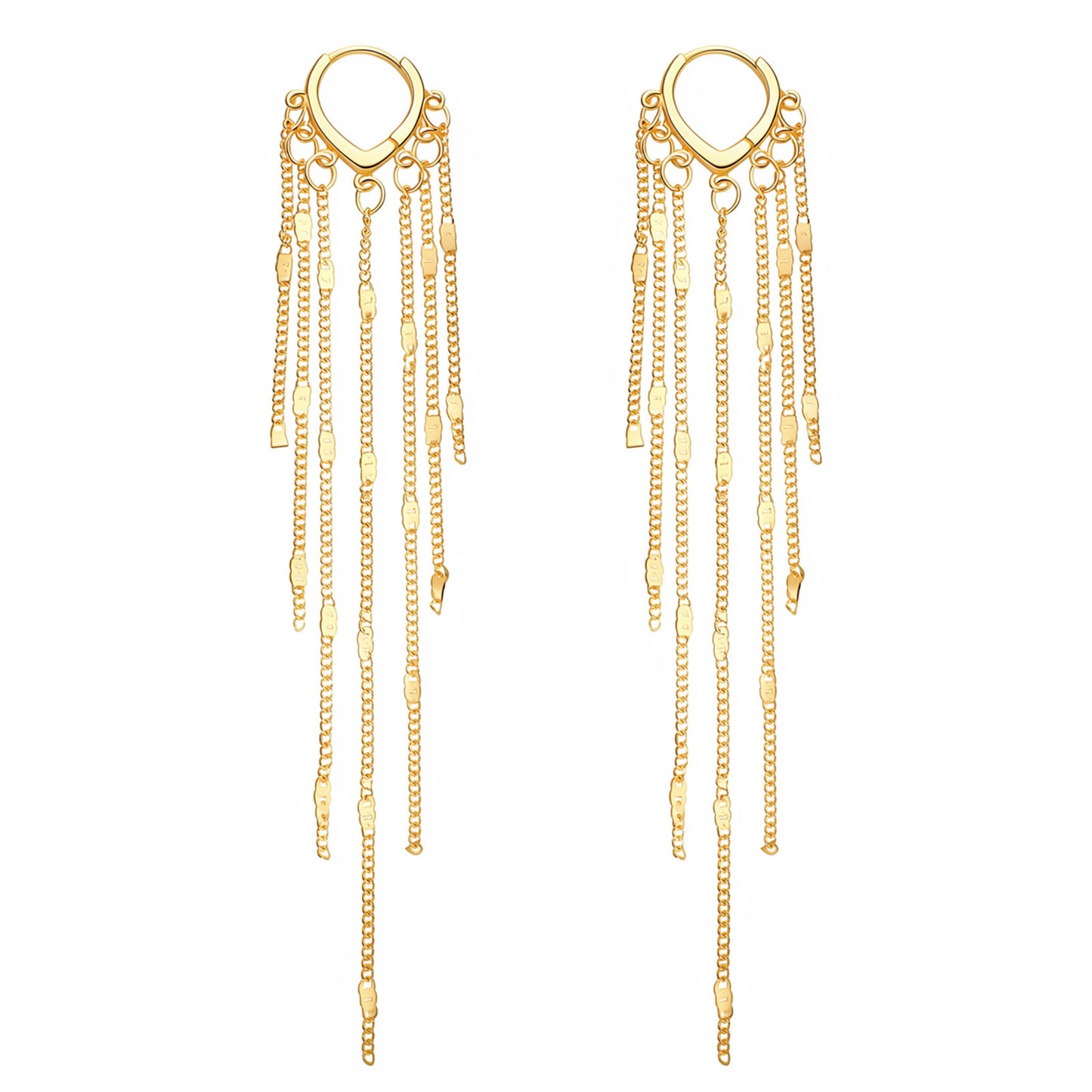 Gold Chandelier Earrings, Tassel Dangly Earrings,Bohemian Dangle Earring for Bridal Parties, Proms, Country Concerts and Festive Accessories
