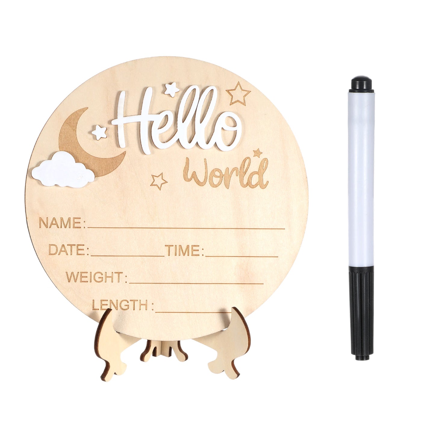 Wooden Name Signs for Nursery Set, Newborn Announcement Sign, Announcement Signs for New Baby, Baby Sign for Hospital Nursery Photo Props Babys Shower