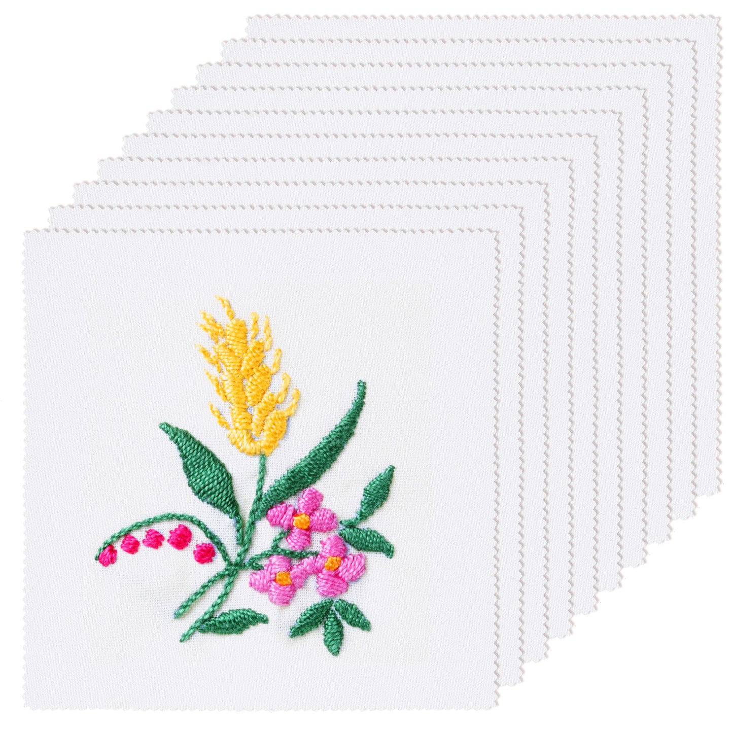 10Pcs Embroidery Fabric Squares 9.84 x 9.84 Inch White Cotton Embroidery Fabric Pre-Cut Embroidery Cloth for Cross Stitch Garment