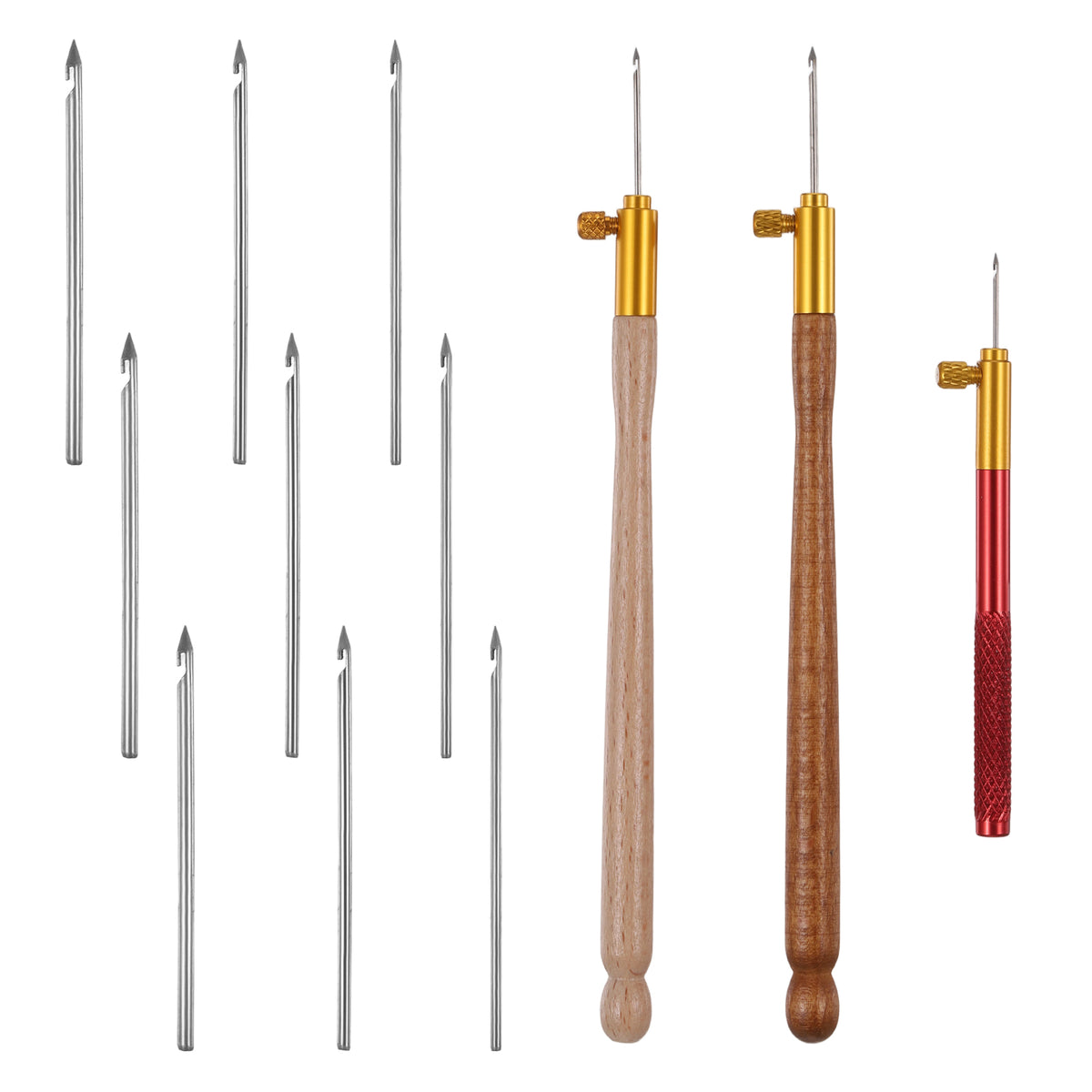Tambour Embroidery Kit, 3Pcs Tambour Hook Crochet Hook with 9 Needles