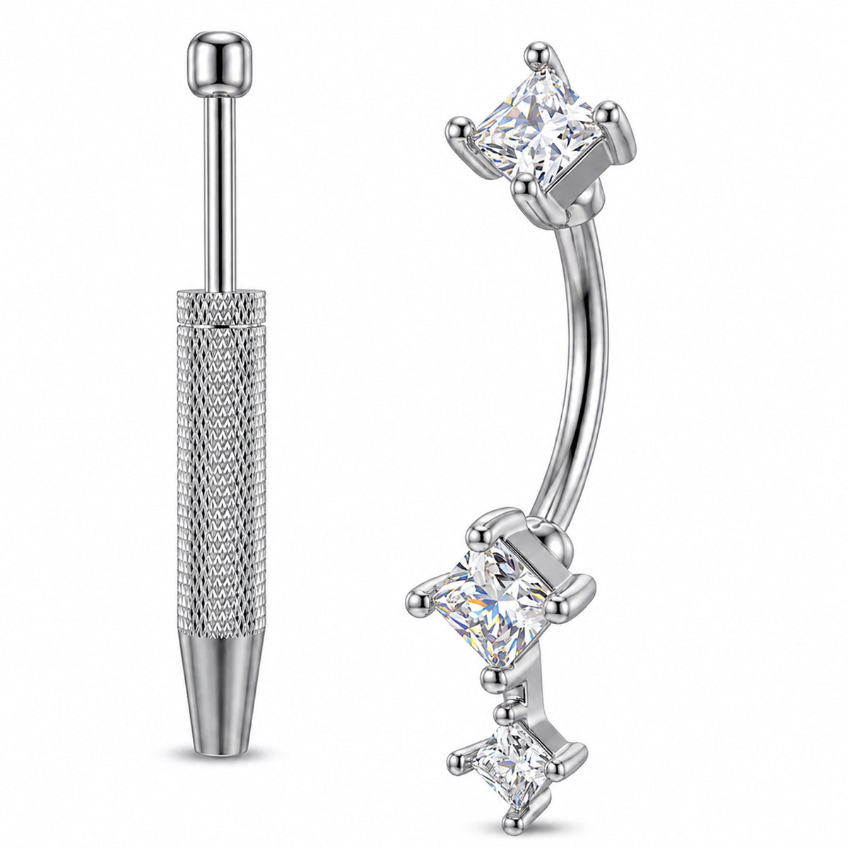 Rook Piercing Jewelry, Stainless Steel Rook Earrings with Cubic Zirconia